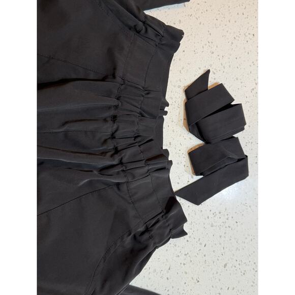 SIMPLEE ELASTIC WAIST WITH TIE BELT POCKETS BLACK COMFY FIT PANTS WOMENS XL - Picture 3 of 5